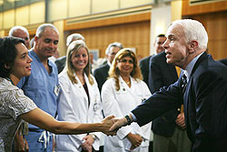 John McCain meeting with nurses